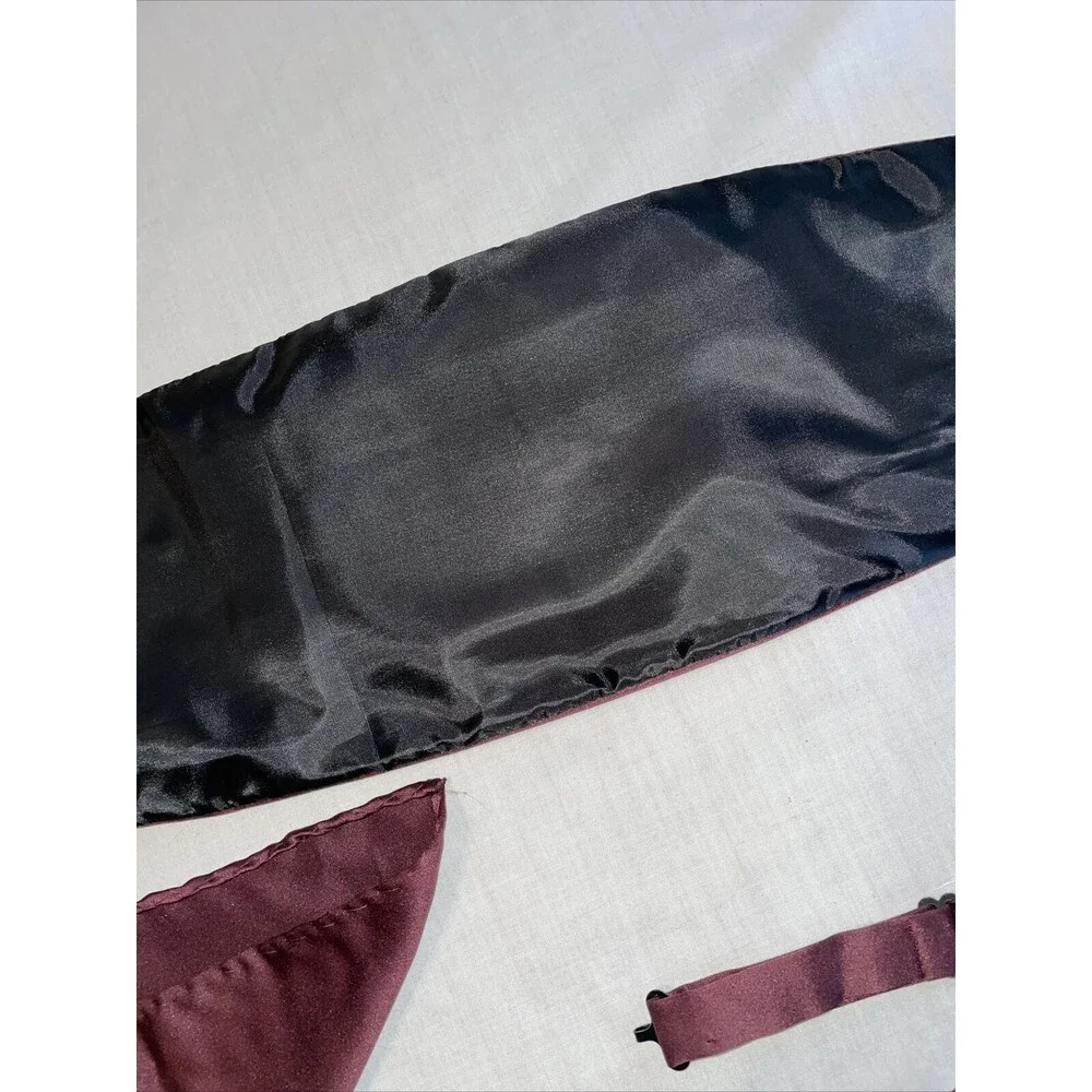Brand Q Cummerbund Tie Handkerchief Men’s Model CB10-TT Raspberry For Tuxedo